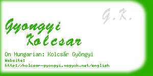 gyongyi kolcsar business card
