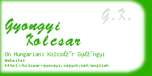 gyongyi kolcsar business card